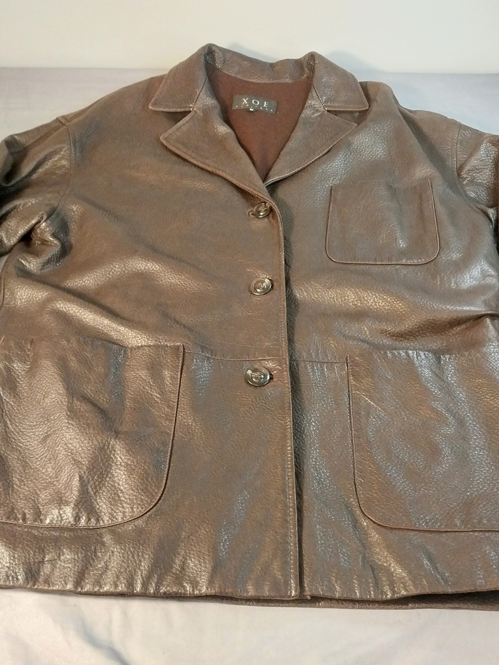 XOE YORK Leather Jacket Brown M #264